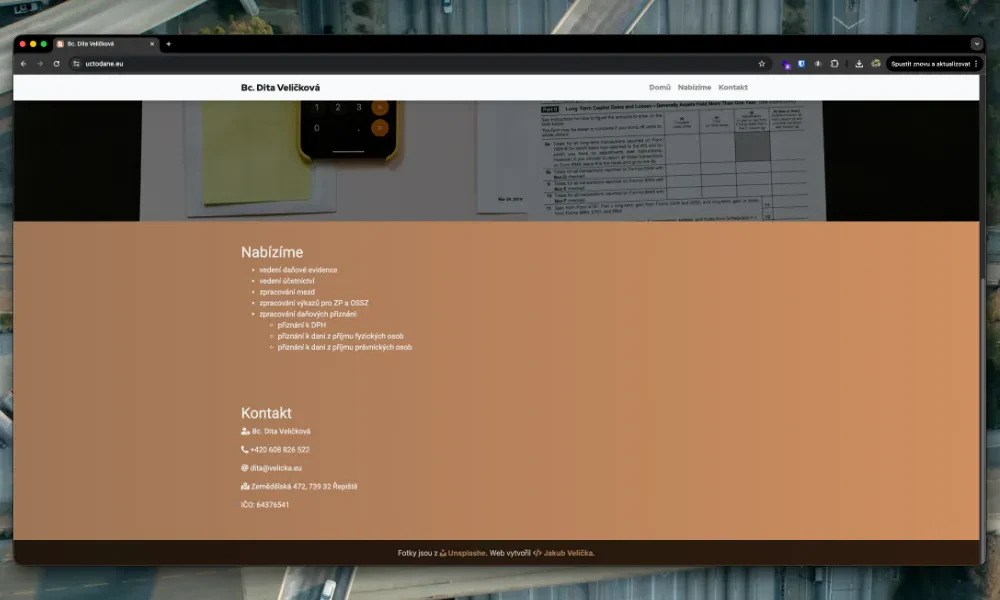 Webová stránka účetní