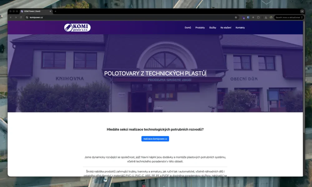 KOMI Power webová stránka